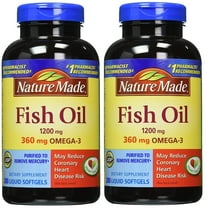 Nature Made Fish Oil 1200 mg 200 Liquid Softgels - 2 Pack