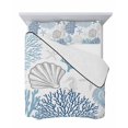 thumbnail image 7 of Quilts Twin-XL Size Bedding Set, Blue Grey Coastal Lightweight Quilted Comforter, Summer Beach Coral Shell Starfish Soft Reversible Bedspread Coverlet with Pillow Covers for All Season, 68" x 98", 7 of 7