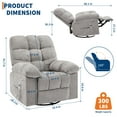 thumbnail image 3 of LIZHOUMIL Swivel Rocker Recliner Chair, Massage & Heat, USB Charger, Linen Fabric, 3 of 7