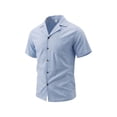 thumbnail image 4 of Qiyinn Mens Button Down Shirt Short Sleeve Textured Cuban Shirts Lightweight Breathable Summer Beach Casual Shirt, 4 of 9