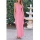 thumbnail image 3 of Vestido PRETTYGARDEN 2025 Verano Rosa Sin Mangas con Volantes Talla L, 3 of 8