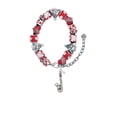 thumbnail image 2 of Silvertone Saxophone Red Christmas Bead Bracelet, 2 of 4