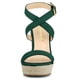 thumbnail image 2 of Sandalias de tacón de cuña Allegra K con Tirantes Cruzados para Mujer Verde 38, 2 of 7