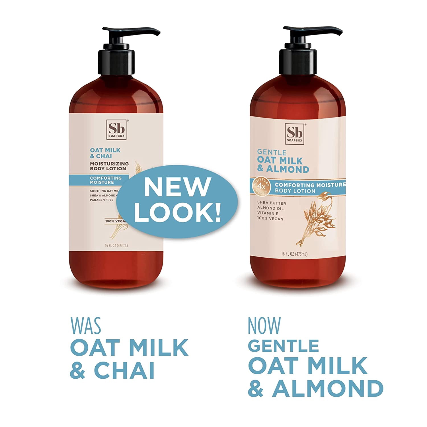 Soapbox Oat Milk & Almond Moisturizing Body Lotion with Shea Butter & Almond Oil | Body Lotion for Women & Men, Paraben Free, Vegan Lotion for Dry Skin, Smooth Skin (16oz, 3 Pack)