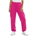 thumbnail image 3 of DYTTDG Women's Drawstring Elastic Waist Cargo Jogger Pants, Solid Color Loose Fit Casual Sweatpants with Side Cargo Pockets, 3 of 8