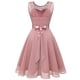 thumbnail image 2 of Gibobby Vestido casual de punto para mujer Vestido de dama de honor de encaje floral corto para mujer Vestido de fiesta oscilante hasta la rodilla para mujer(RD3,M), 2 of 5