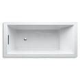 thumbnail image 3 of Kohler 1821-0 K- Underscore 66-Inch x 32-Inch Drop-In Bath with Reversible Drain, White, 3 of 5