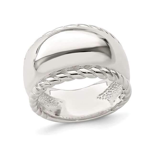 Sterling Silver Twisted Dome Polished Ring