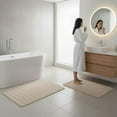 thumbnail image 6 of Somerset Home 2-Piece Memory Foam Striped Bath Mat Set, 6 of 7