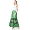 thumbnail image 3 of Sakkas Sandra Women's Casual Long Maxi Boho Gypsy Skirt Elastic Waist & Pockets - Sage Green - One Size, 3 of 5