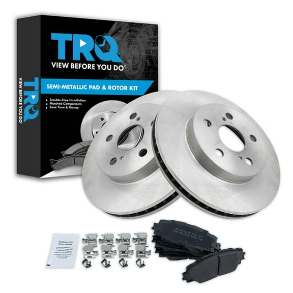 TRQ Front Brake Pad & Rotor Kit Brake Pads Brake Rotor Semi-Metallic Fits Select 2020-2021 Toyota Corolla 2016-2021 Prius 2019-2021 Prius AWD-e 2017-2019 Prius Prime