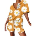 thumbnail image 1 of UKAP Women Casual Daisy/Watermelon Print Lounge Set Summer Loose Pajamas Sets Drawstring Homewear Outfits, 1 of 2