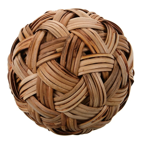 OULII Rustic Woven Decorative Sphere Light Brown Table Decor for Indoor Home and Event Use 1 Piece