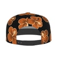 thumbnail image 5 of Flat Bill Trucker Hats for Women Men - Black Orange Flower Adjustable Flat Baseball Cap Snapback Hats Dad Hats for Men, 5 of 7