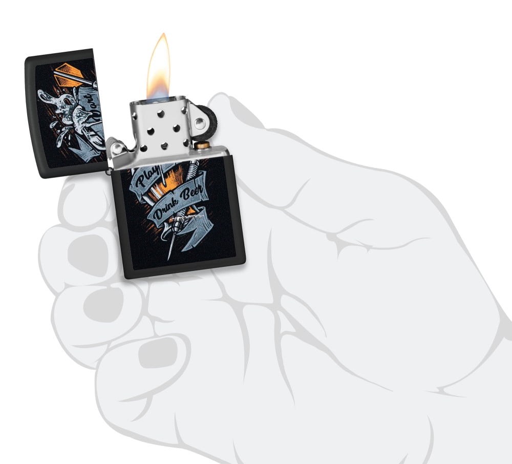 Zippo Darts Design Black Matte Pocket Lighter