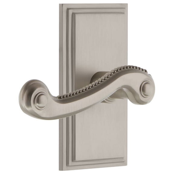 Grandeur 824673 Carre Solid Brass Rose Right Handed Single Dummy Door Lever - Nickel