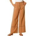 thumbnail image 1 of Pantalones de Pierna Ancha de Mujer INSPIRE CHIC con Cintura Elástica y Cordón Boho Palazzo con Bolsillos Talla S Naranja Polvoriento, 1 of 6