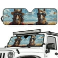 thumbnail image 2 of Jeiento Windshield Sun Shade Compatible with 2007-2024 Wrangler Rubicon Sahara TJ JK JKU 2 & 4 Door Funny Horse Car Sun Shade Sun Visor Protector Keep Your Vehicle Cool, 2 of 6