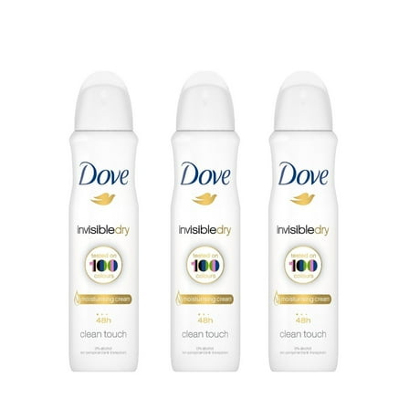 Dove Dry Spray Antiperspirant 48 hours, (Invisible Dry) Clean Touch, 150 ML (Pack of 3)