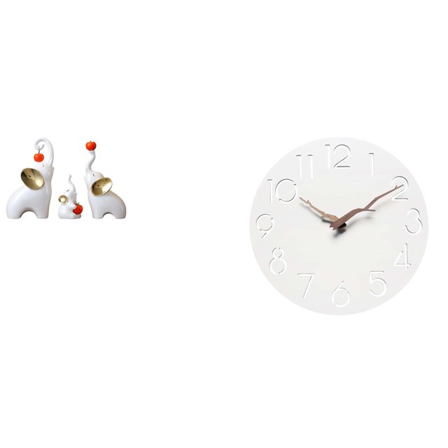 Figuras De Familia De Elefantes Y Esculturas De Animales. Reloj Decorativo De Escritorio Y Pared Para Sala De Estar, Dormitorio, Cocina, Oficina Y Estudio.
