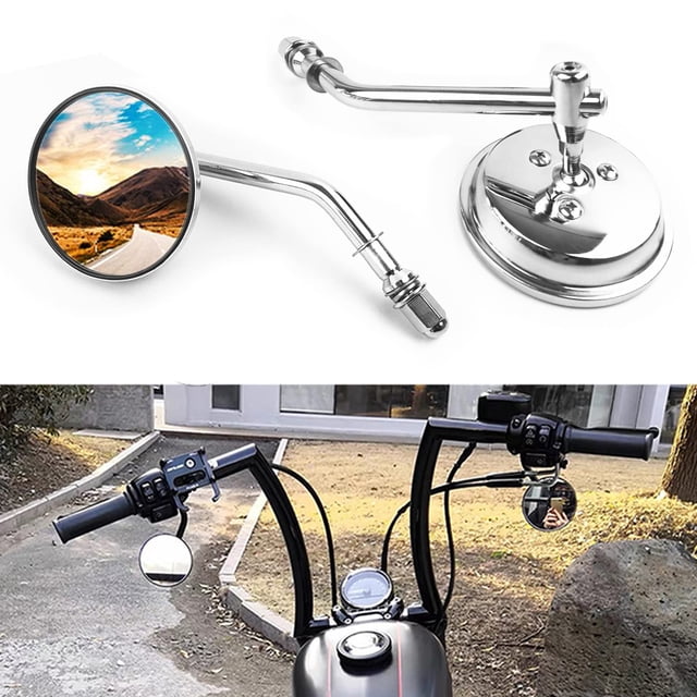 Espejos de moto BISHERDER 3 Round para Harley Road King