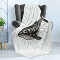 thumbnail image 4 of Whale Soft Flannel Fleece Throw Blanket, Ocean Inside of You Inspirational Typography with Big Fish Grunge Illustration, Cozy Plush for Indoor and Outdoor Use, 50" x 70", Charcoal Grey, by Ambesonne, 4 of 5