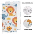 thumbnail image 2 of Lions Elephants Flowers and Leaves Hand Towel Absorbent Bath Towels for Bathroom Sports Gym 28" x 14" Set of 2, 2 of 8