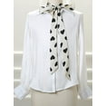 thumbnail image 6 of INSPIRE CHIC Women Ribbon Neckerchief Heart Pattern Narrow Hair Wrist Scarf Handle Wrap White Heart L, 6 of 6