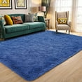 thumbnail image 3 of Homore Cute Fluffy Carpet Soft Washable Area Rugs for Bedroom/ Living Room Decoration, 5' x 8' , Light Navy, 3 of 7