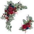 thumbnail image 1 of Artificial Floral Swags Artificial Wedding Arch Flowers Arch Home Garden Decor Wedding Flower Greenery Arrangements for Wedding Decor Ceremony and Reception Backdrop Decoration(Dark red), 1 of 8
