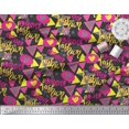 thumbnail image 3 of Soimoi Black Georgette Viscose Fabric Text,Heart & Triangle Geometric Decor Fabric Printed Yard 42 Inch Wide, 3 of 3