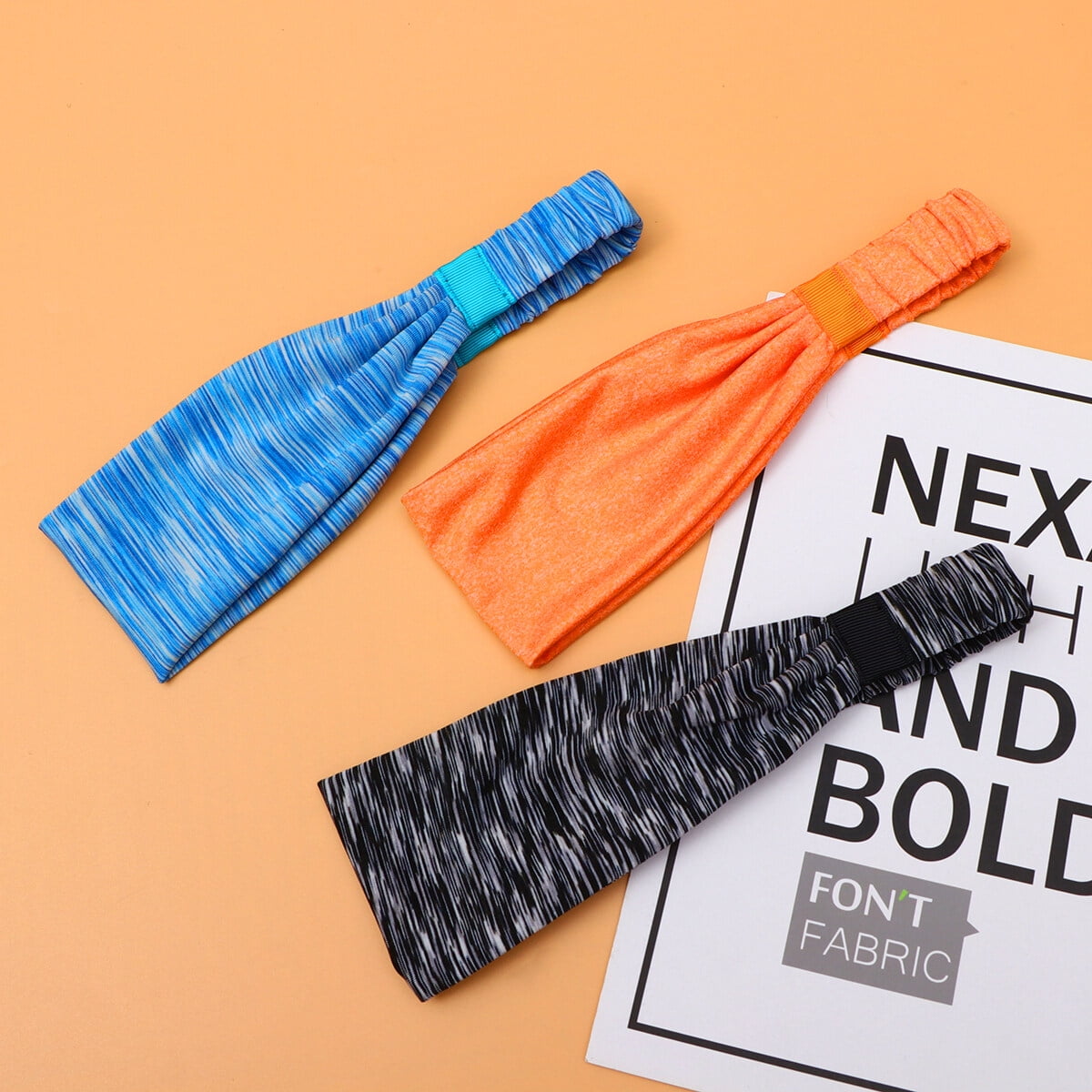 3pcs Exercise Yoga Headband Sweat Absorption Hair Elastic Headwrap