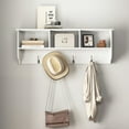 thumbnail image 2 of Gzxs 38.58" Contemporary Wall Mounted Coat Rack with 3 Compartments and 4 Hooks, Ideal for Hallway or Entryway Storage Solution, White, 2 of 9