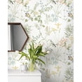 thumbnail image 3 of Papel tapiz autoadhesivo verde con flores y aves Erfoni de 16,9" x 118", 3 of 8