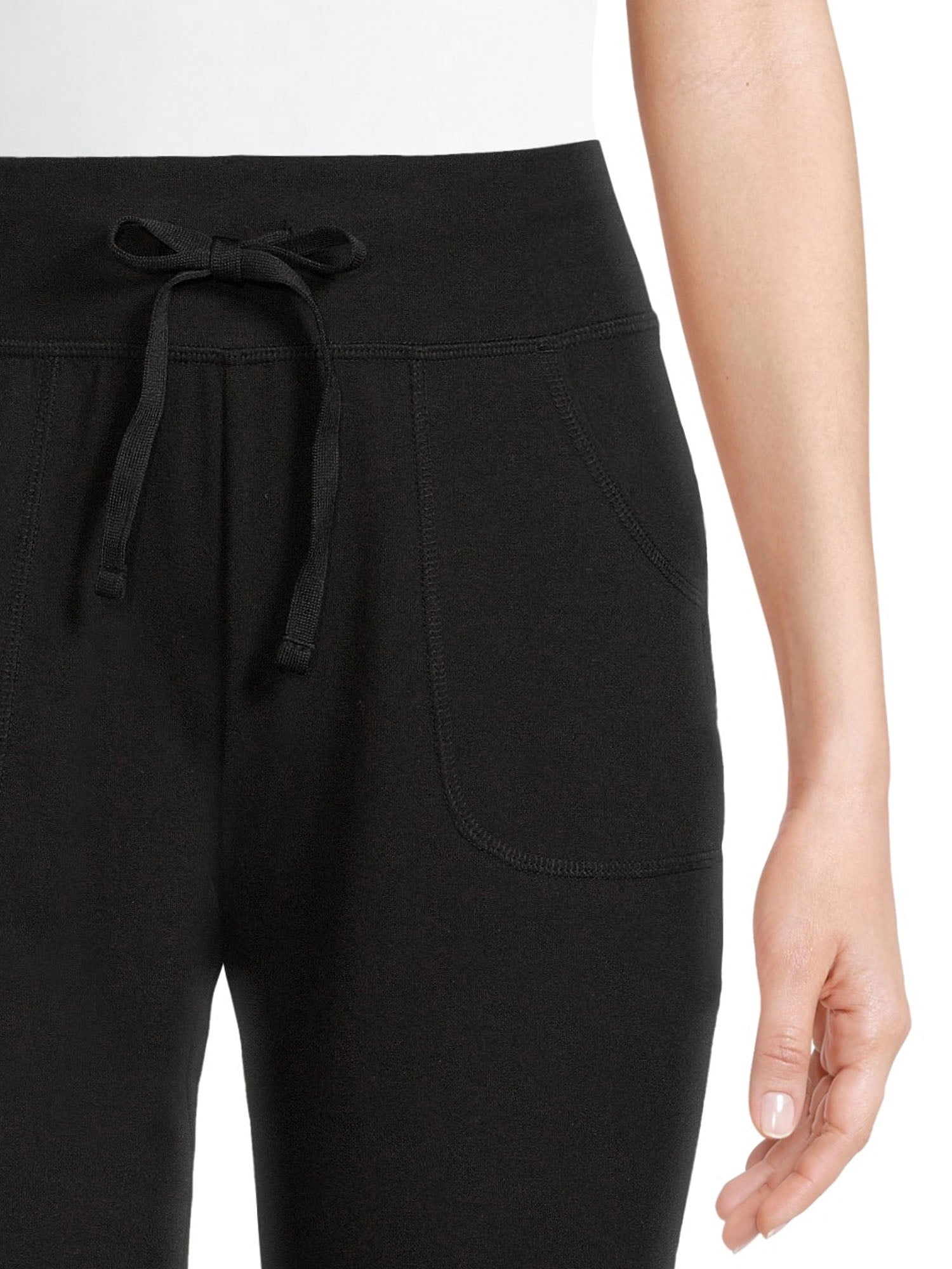 Athletic Works Women's Athleisure Core Knit Capri Pants with Drawstring