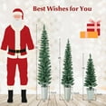thumbnail image 6 of GOFLAME Set of 3 Potted Christmas Tree, 3’ 4’ 5’ Slim Pencil Trees with 120, 140, 160 Branch Tips & Cement-Filled Metal Bases, Artificial Entrance Xmas Trees for Porch, Front Door, Entryway, 6 of 9
