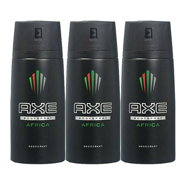 3 Pack Axe Africa Mens Deodorant Body Spray, 150ml