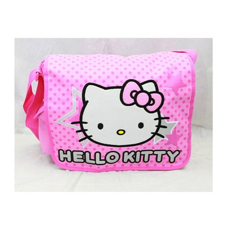 Messenger Bag - Hello Kitty - Big Head Pink Star New School Book Bag ...