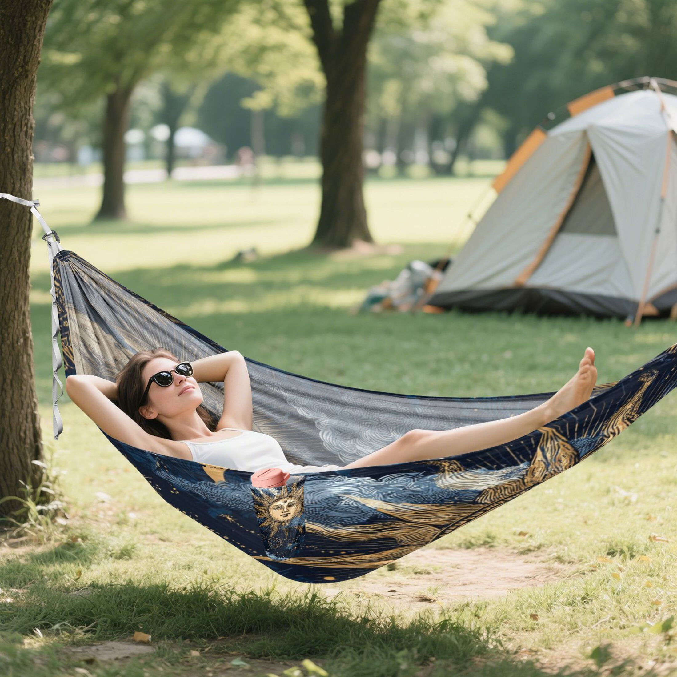 Hammock Camping Hammock Nylon Portable Hammock Travel Camping Hammock Golden Sun