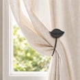 thumbnail image 5 of Evideco French Home Goods Curtain Holdbacks Set of 2 Gray Magnetic Curtain Tiebacks - Refined Leaf Design in Resin - Dual Pack Accessory for Draperies and Window Decor, 5 of 8