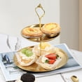 thumbnail image 2 of Stainless Steel Cupcake Stand, 2 Tier Metal Dessert Display Tower for Wedding Party, Modern Serving Tray Platter for Fruit Pastry, 2 of 7