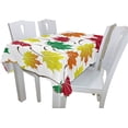 thumbnail image 3 of Coolnut 60"x60" Tablecloth Colorful Leaves Pattern Modern Table Cover for Home Decoration Spill Proof Cloth Washable for Dinner Picnic, 3 of 6