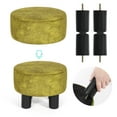thumbnail image 6 of Homebeez Round Fabric Padded Ottoman Small Foot Stool Foot Rest,Upholstered Step Stool,Yellow, 6 of 6