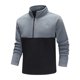 thumbnail image 1 of Blusa y camisa de manga larga con cuello alto para hombre, color de contraste, manga larga, cremallera, cuello alto, informal, deportiva, para casa, blusa para hombre, 1 of 2