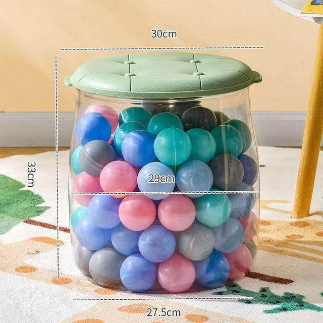 Langgg Multifunctional Toy Storage Stool Toy Storage Bins for Living Room Household Column Green