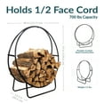 thumbnail image 3 of Sunnydaze Indoor/Outdoor Steel Round Fire Pit or Fireplace Firewood Log Hoop Rack Holder - 48" - Black, 3 of 9