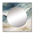 thumbnail image 2 of Designart "Amber And Azure Seashore Sand Blend IV" Coastal Beach Sand Square Mirror For Wall Decor - Large Grey Square Mirror Printed Wall Decor - Coastal Square Living Room Mirror, 2 of 5