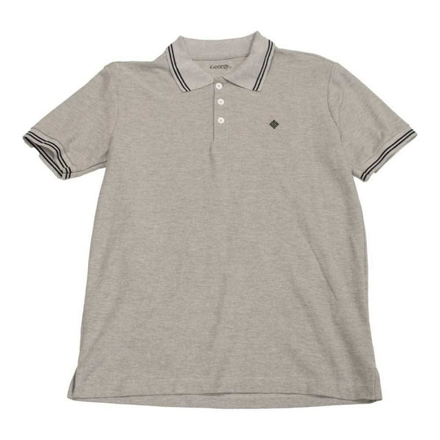 Playera Polo George para Caballero Diseño Liso 3 Botones Gris Talla CH