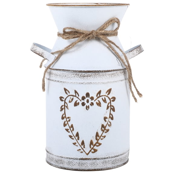 LOLIPPYY Floral Arrangement Pot Vase White With Gold Trim 1Pcs