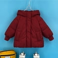 thumbnail image 5 of Mercatoo Toddler Baby Girls Winter Warm Solid Coats Ears Hooded Padded Jacket Outwear Kids Girls Winter Down Jackets Coat, 5 of 6